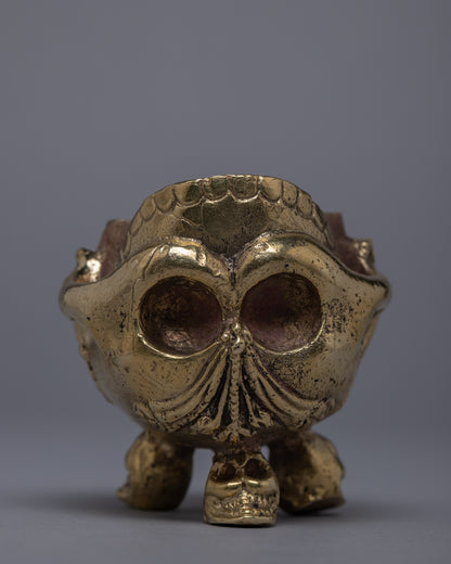 Skull Zen Incense Burner | Hand Crafted Mantra on Burner