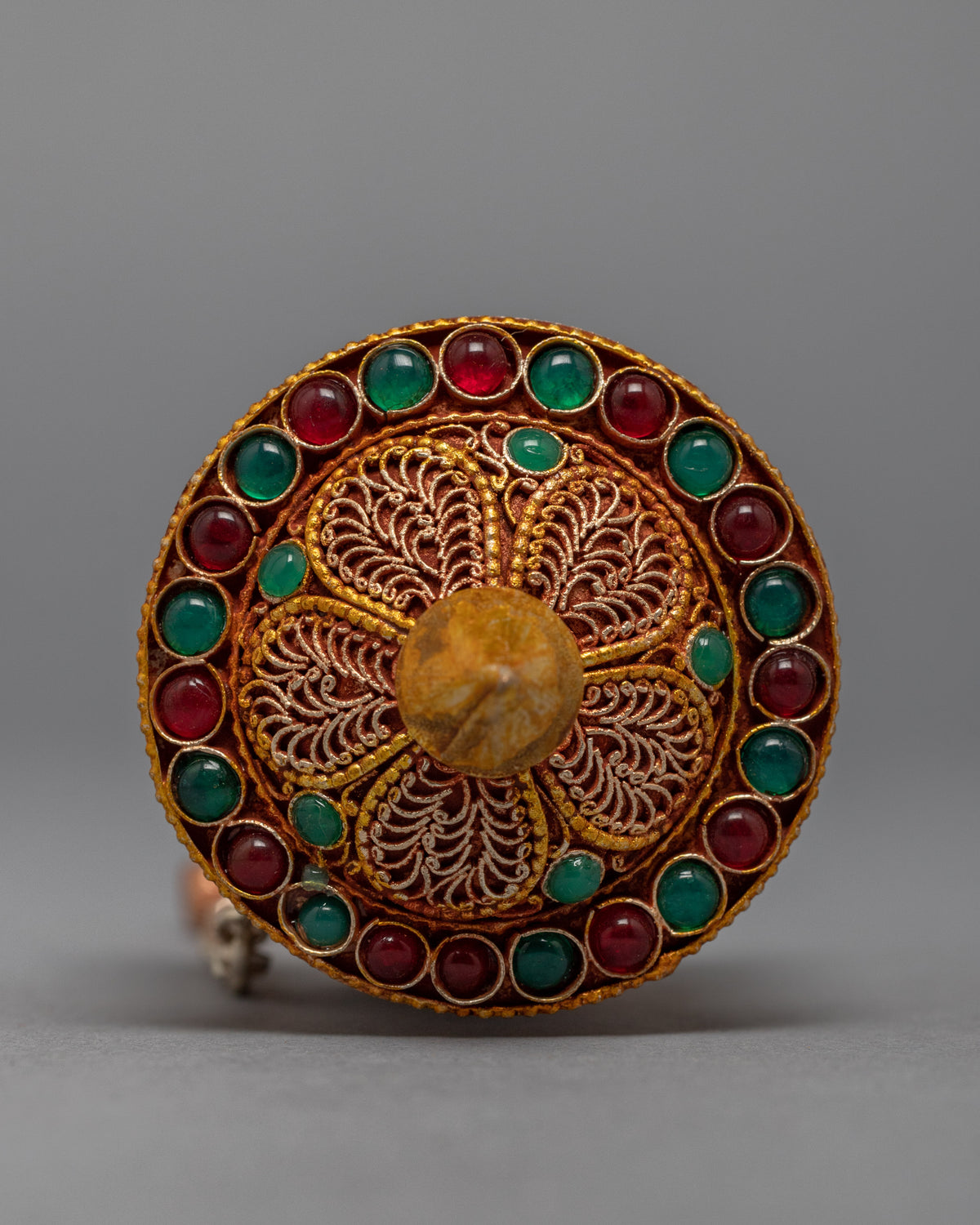 Handheld Prayer Wheel | Gold Plated Wheel