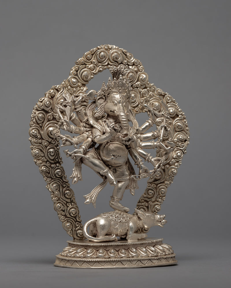 Ganesha Statue | Silver-plated Buddhist Statue