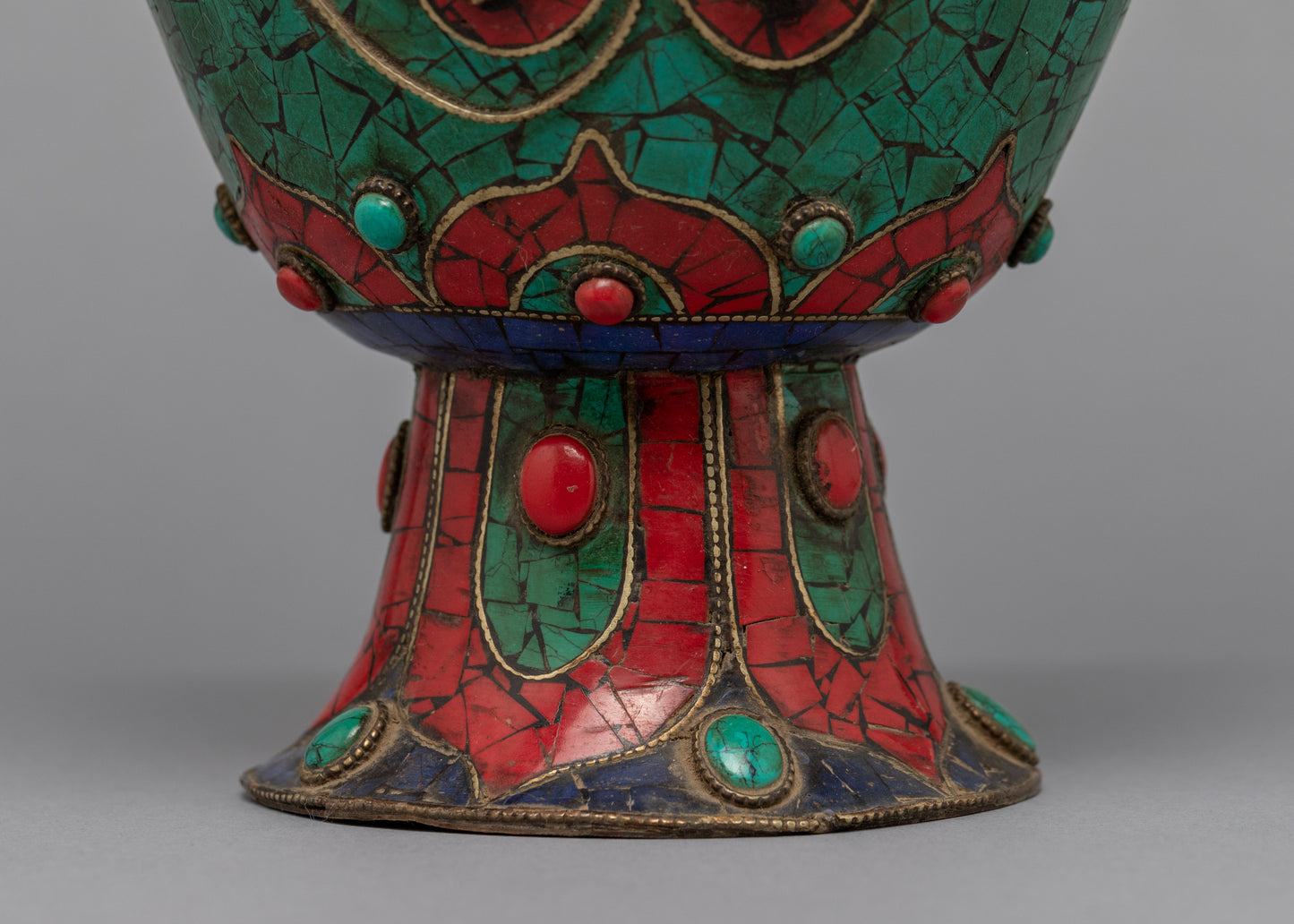 Large Tea Pot | Buddhist Pot with the Gemstones Embedded