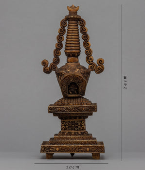 Himalayan Buddhist Architecture Stupa For Ritual | Hand-Crafted Chorten Artwork