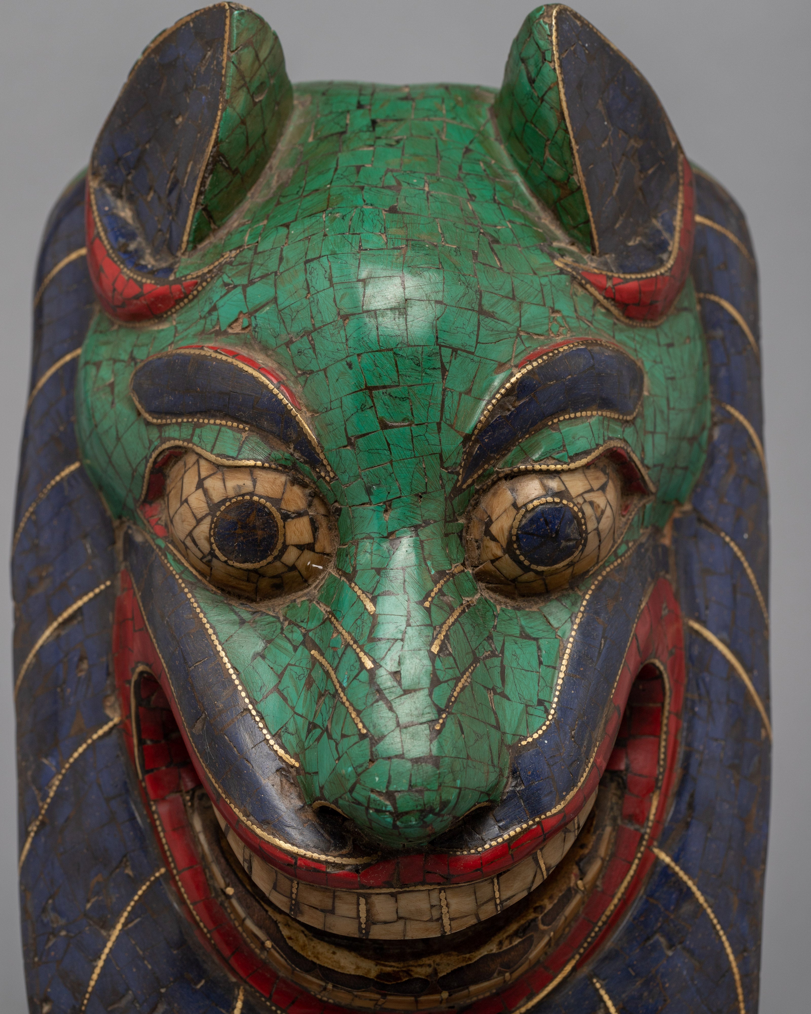 Tibetan Mask | Gemstones Embedded