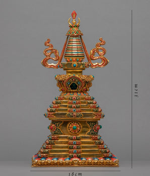 Gold Plated Stupa | Buddhist Home Decor