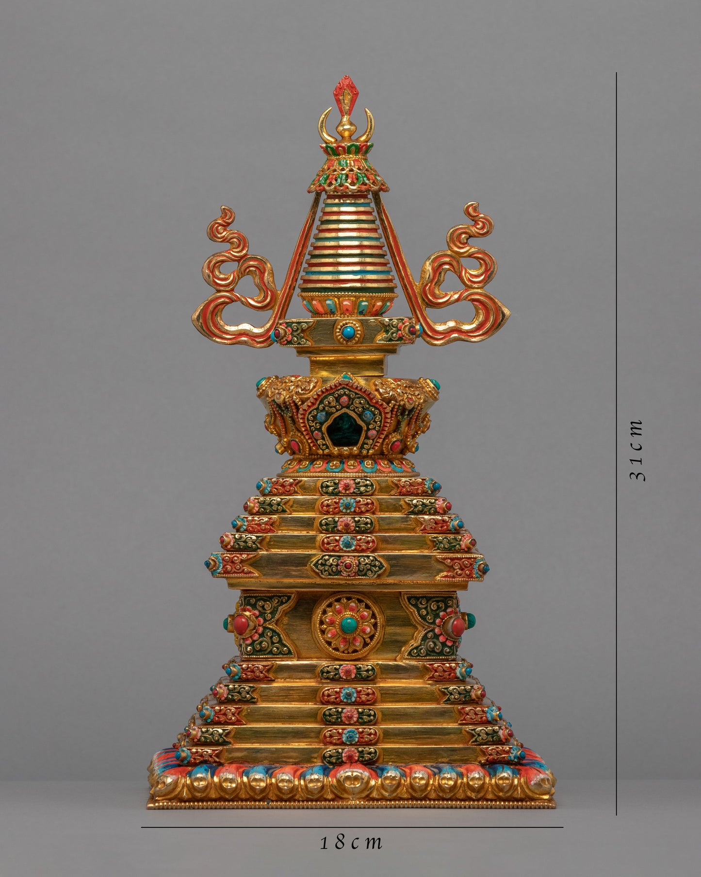 Gold Plated Stupa | Buddhist Home Decor