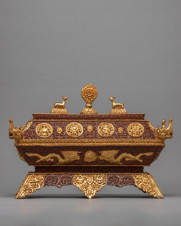 Incense Burner Tibetan Ritual Item | Traditionally carved Auspicious Symbol Burner