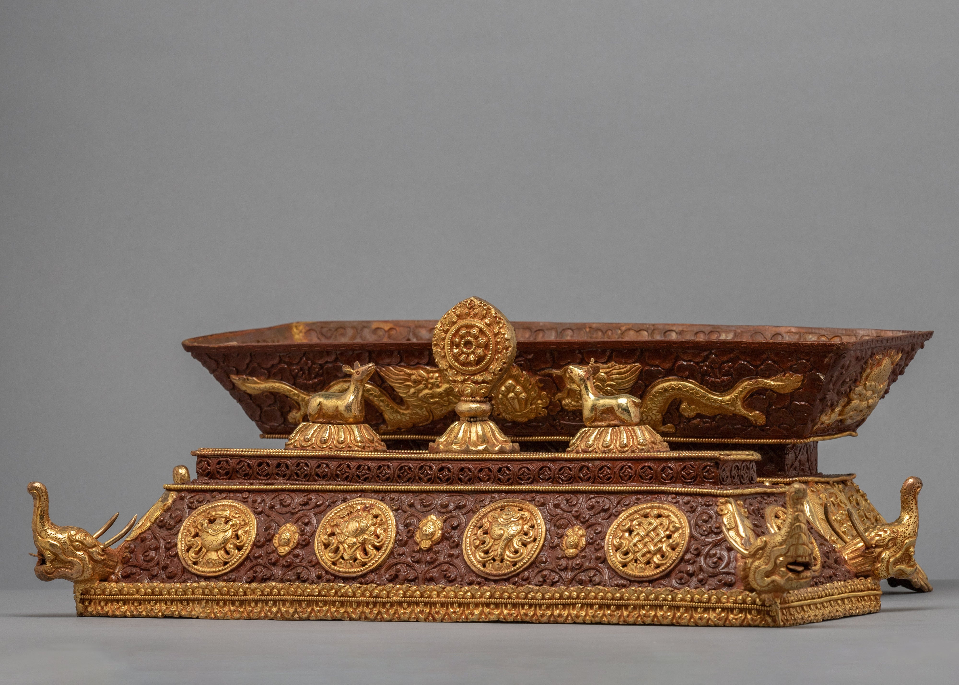 Incense Burner Tibetan Ritual Item | Traditionally carved Auspicious Symbol Burner