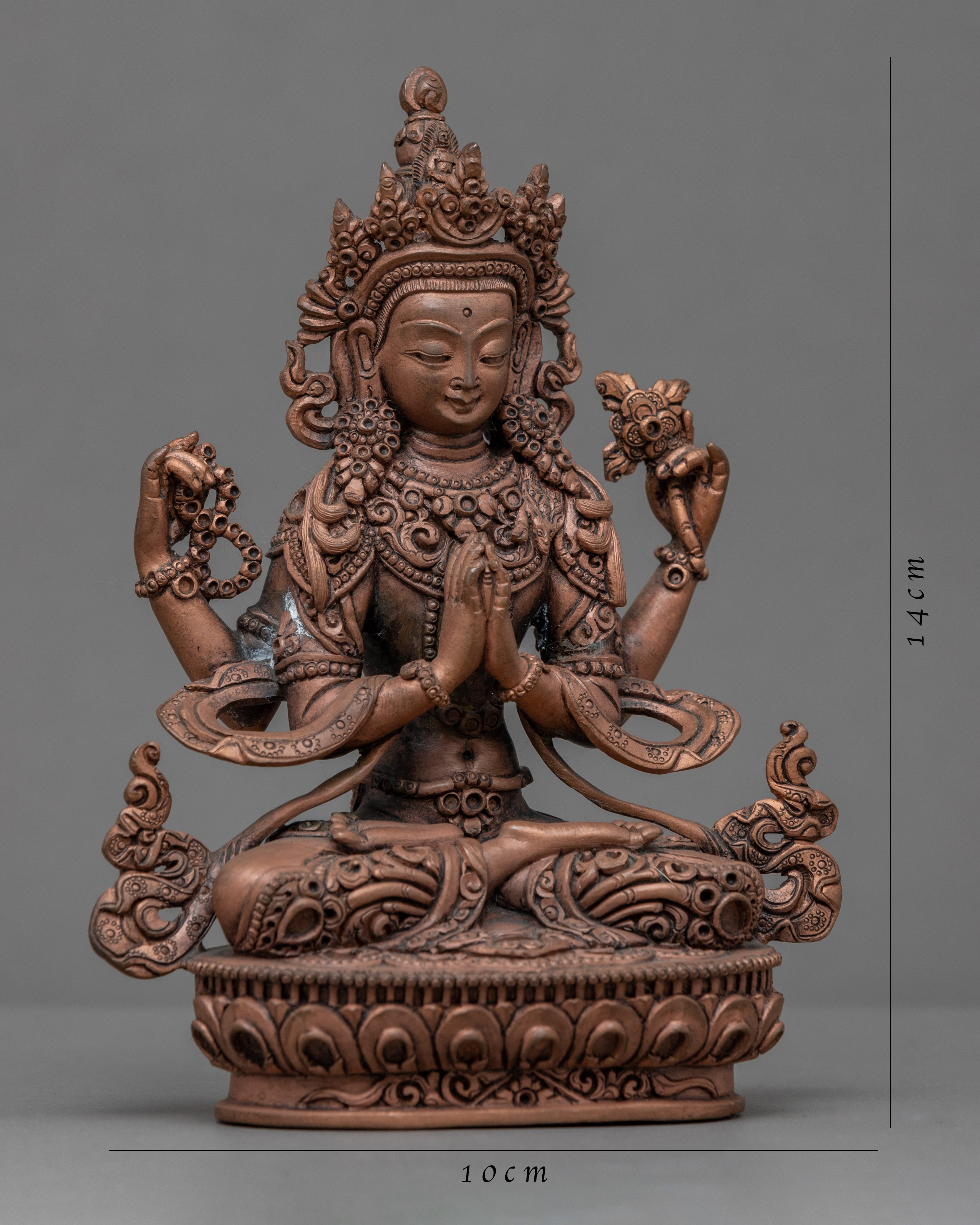 Buddha Avalokiteshvara Statue | Traditional Carved Buddhist Art