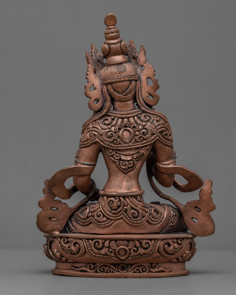 Vajrasattva Statue For Om Vajrasattva Hum Mantra Practice | Copper Body Artwork Of Buddhist Deity