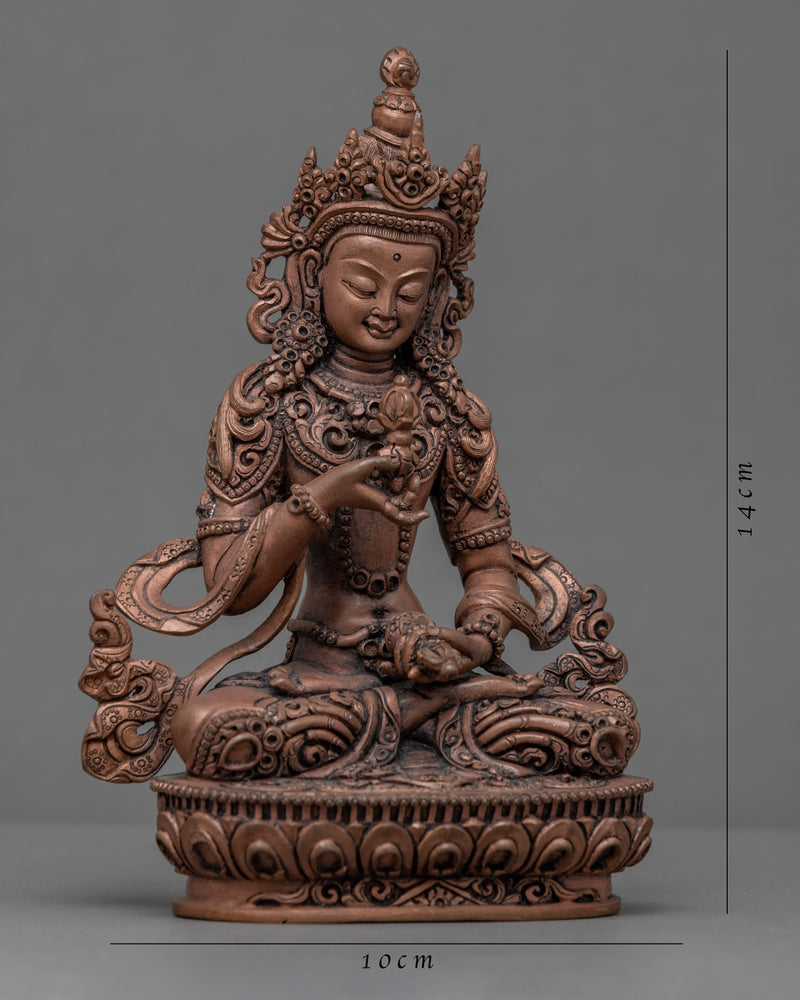 Vajrasattva Statue For Om Vajrasattva Hum Mantra Practice | Copper Body Artwork Of Buddhist Deity