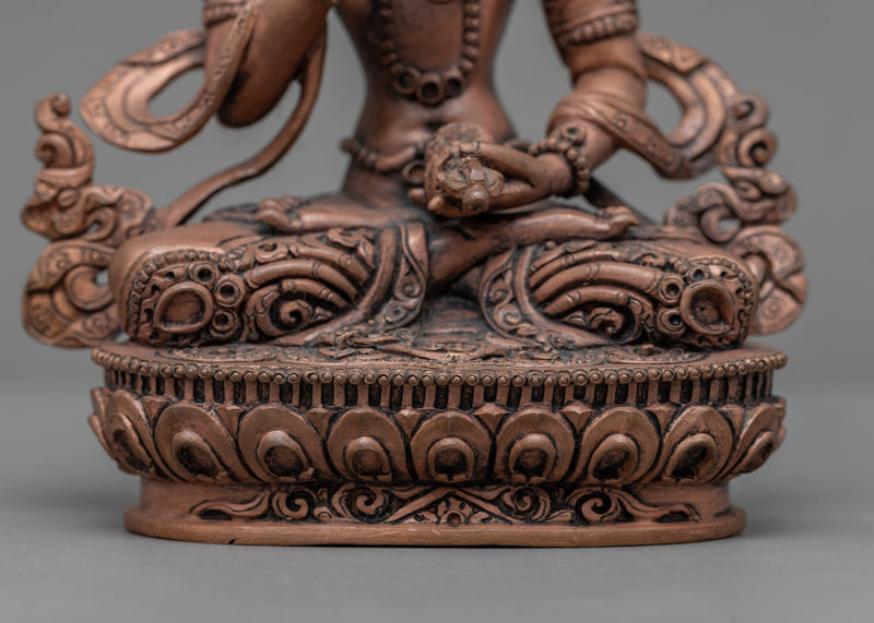 Vajrasattva Statue For Om Vajrasattva Hum Mantra Practice | Copper Body Artwork Of Buddhist Deity