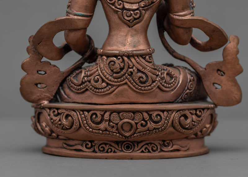 Vajrasattva Statue For Om Vajrasattva Hum Mantra Practice | Copper Body Artwork Of Buddhist Deity