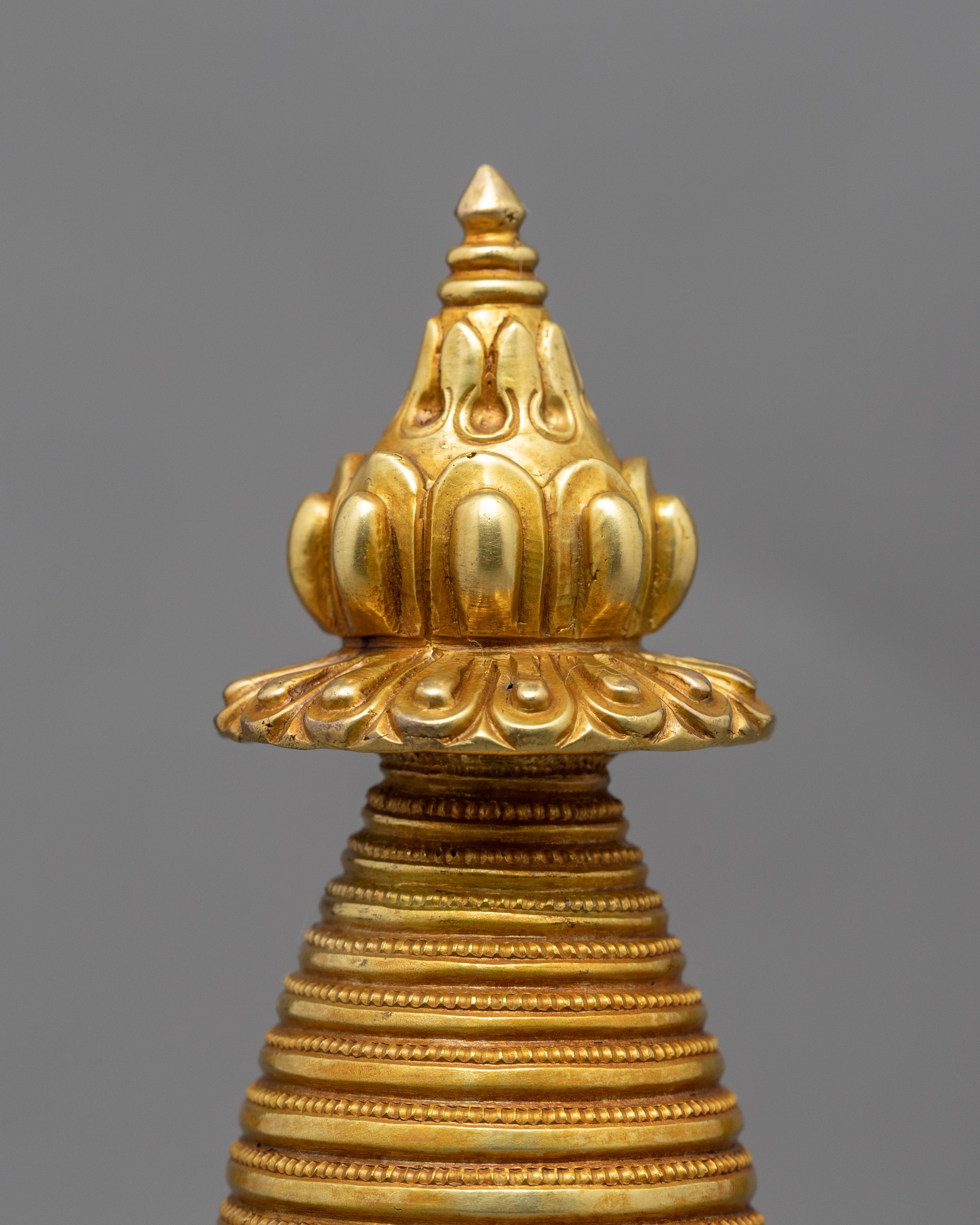24K Gold Plated Stupa | Kadampa Style Stupa
