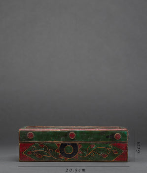 Wood Treasure Box | Hand painted Tibetan box