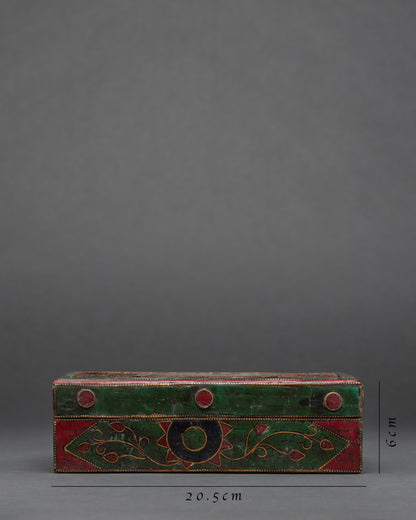 Wood Treasure Box | Hand painted Tibetan box