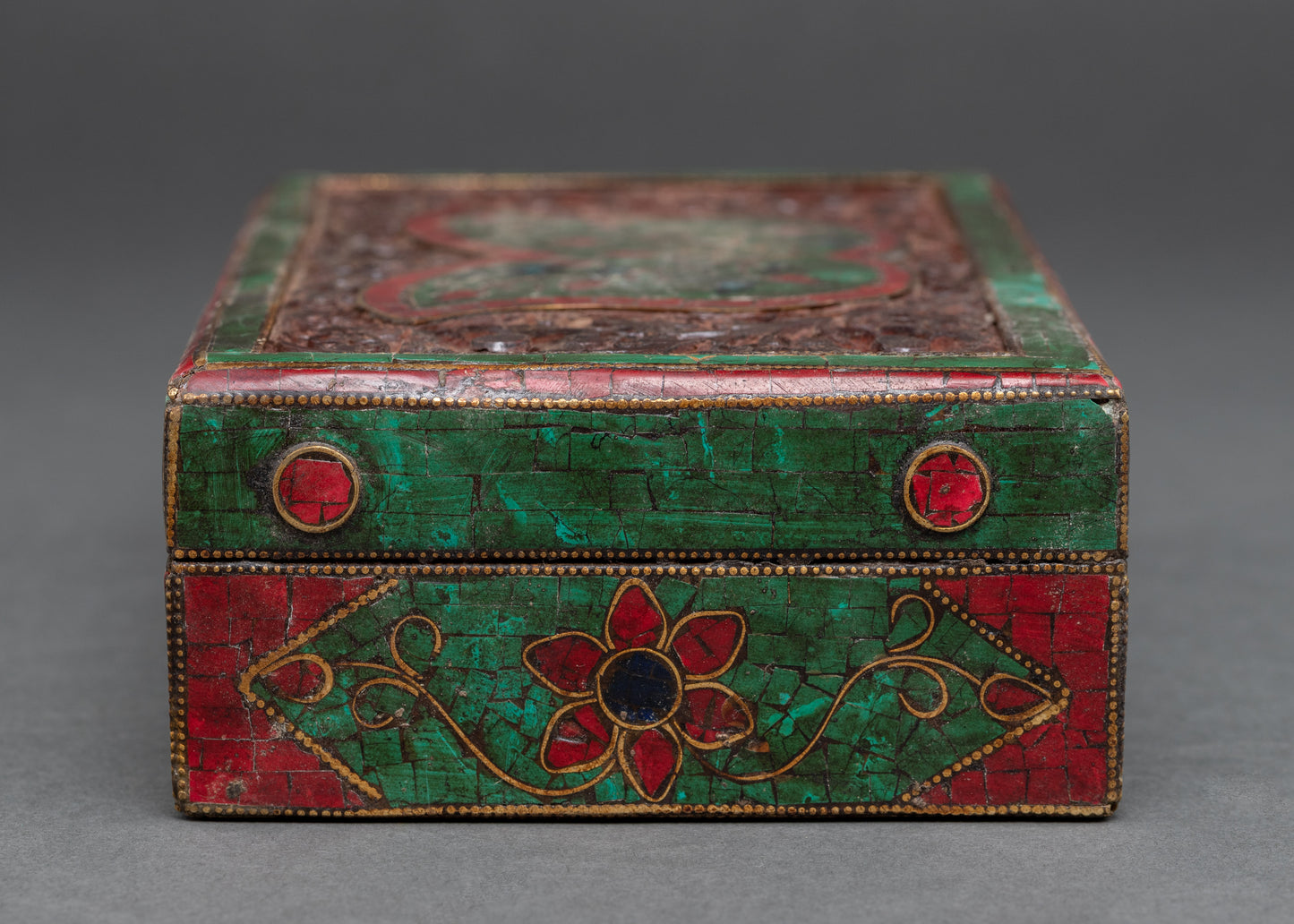 Wood Treasure Box | Hand painted Tibetan box