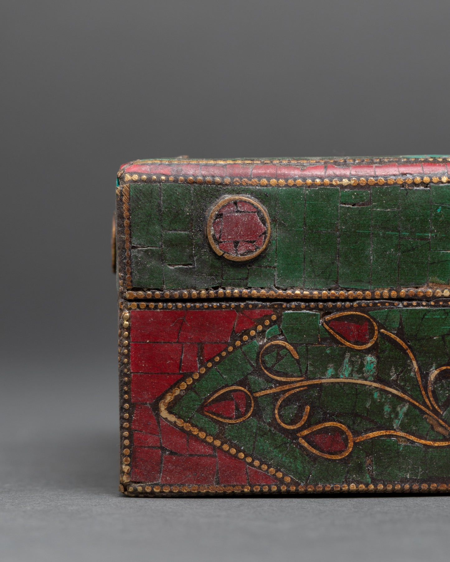 Wood Treasure Box | Hand painted Tibetan box