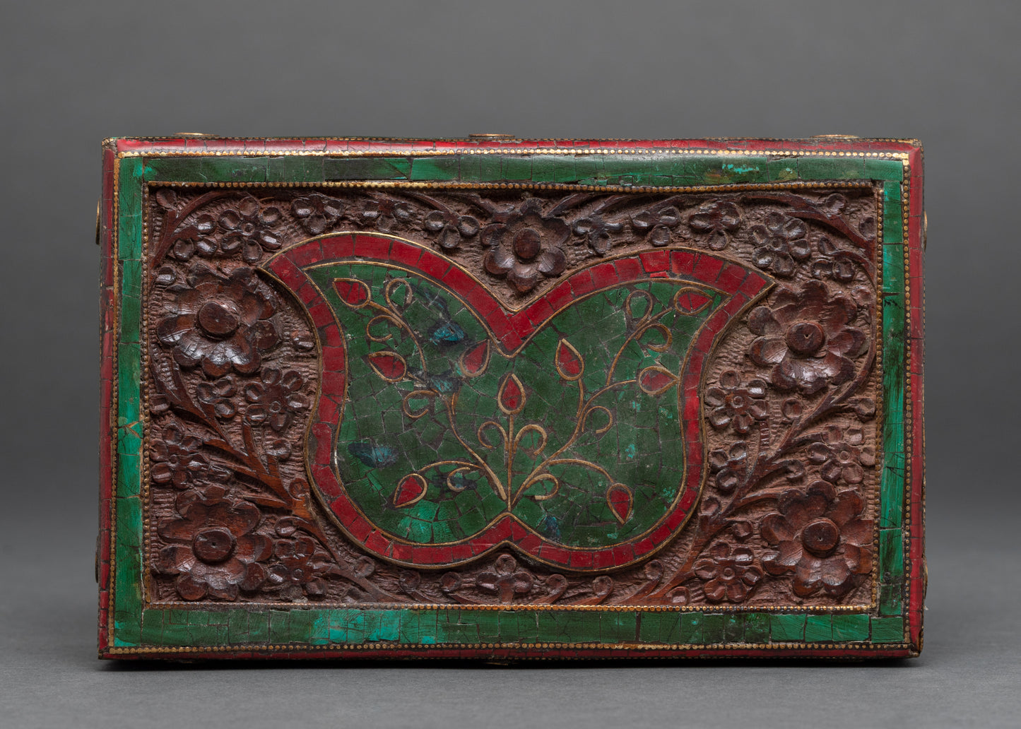 Wood Treasure Box | Hand painted Tibetan box