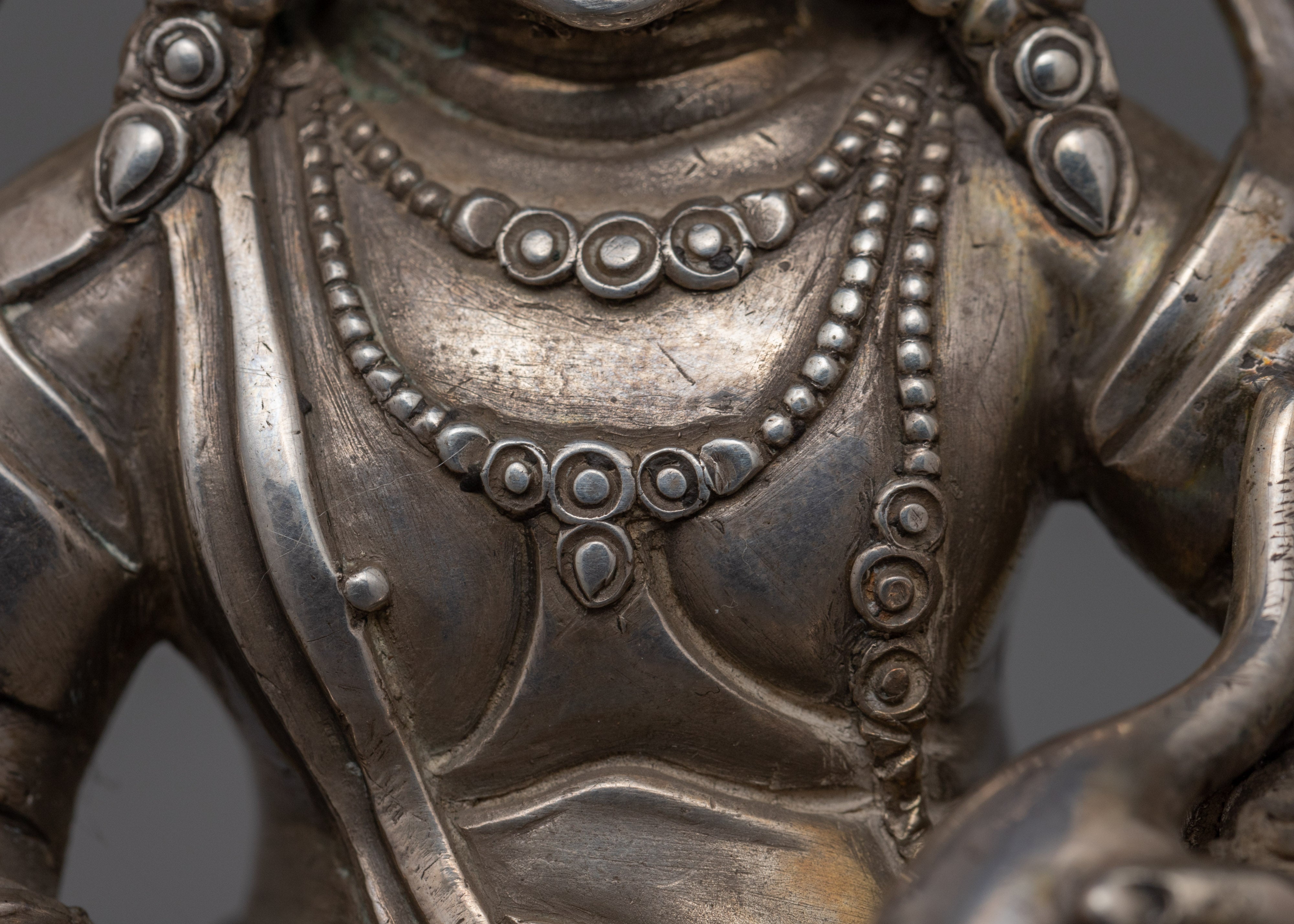 Silver Plated Dzambhala | Traditional Handmade Statue  | Home Decor
