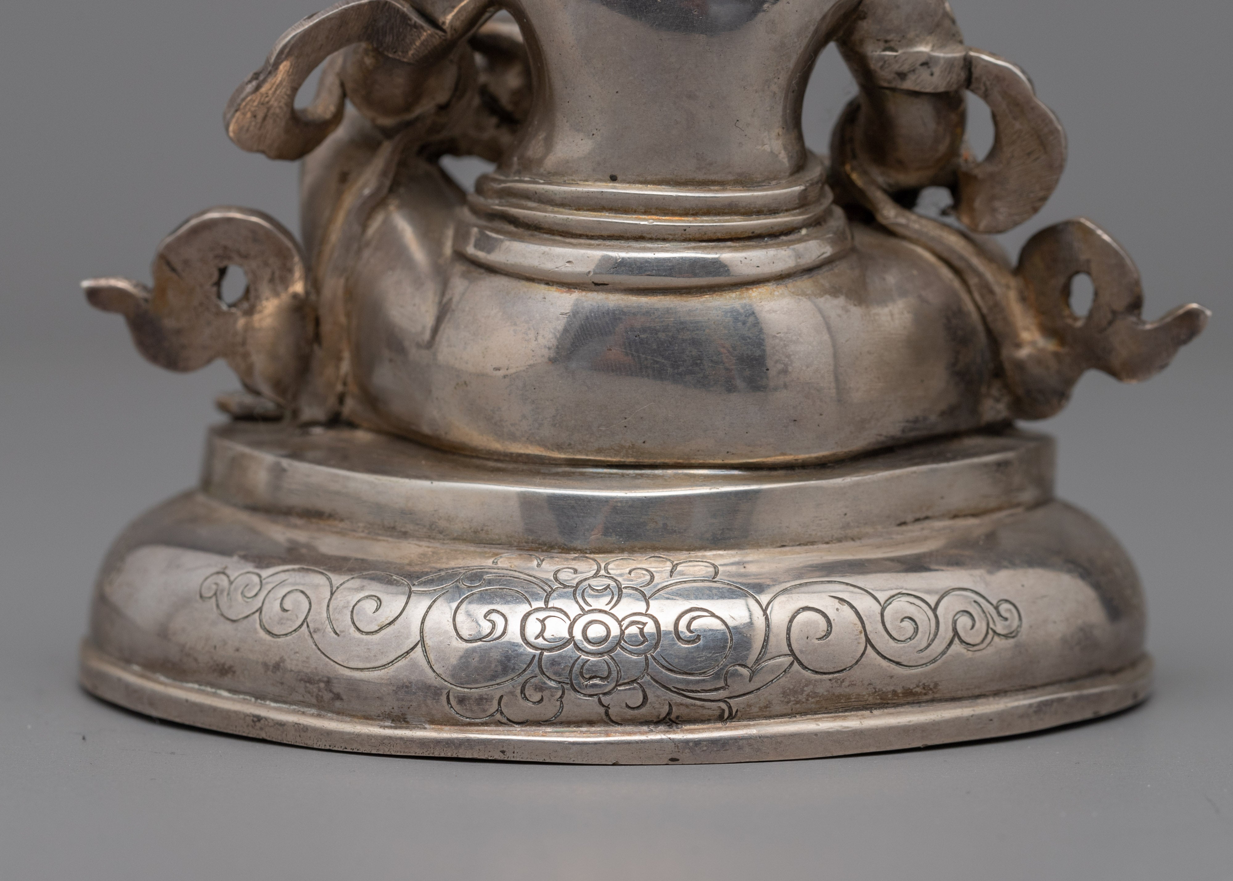 Silver Plated Dzambhala | Traditional Handmade Statue  | Home Decor