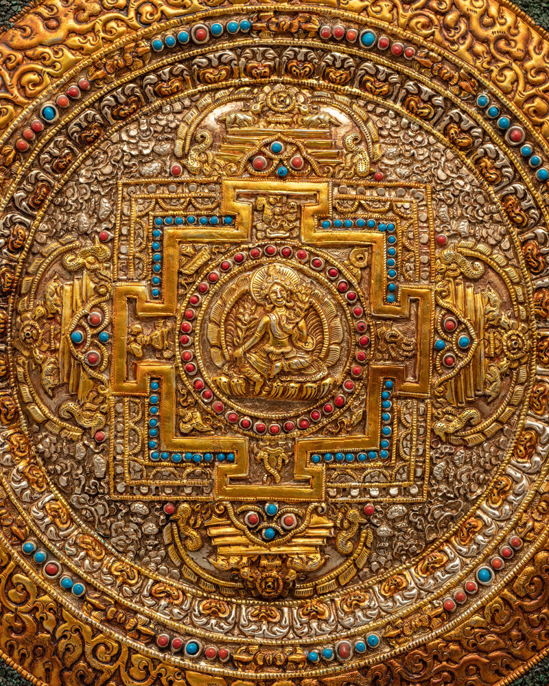 Copper Mandala Thangka | Wall Hanging Decoration