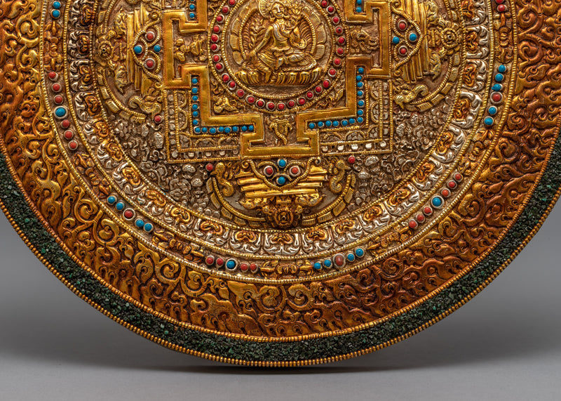 Copper Mandala Thangka | Wall Hanging Decoration