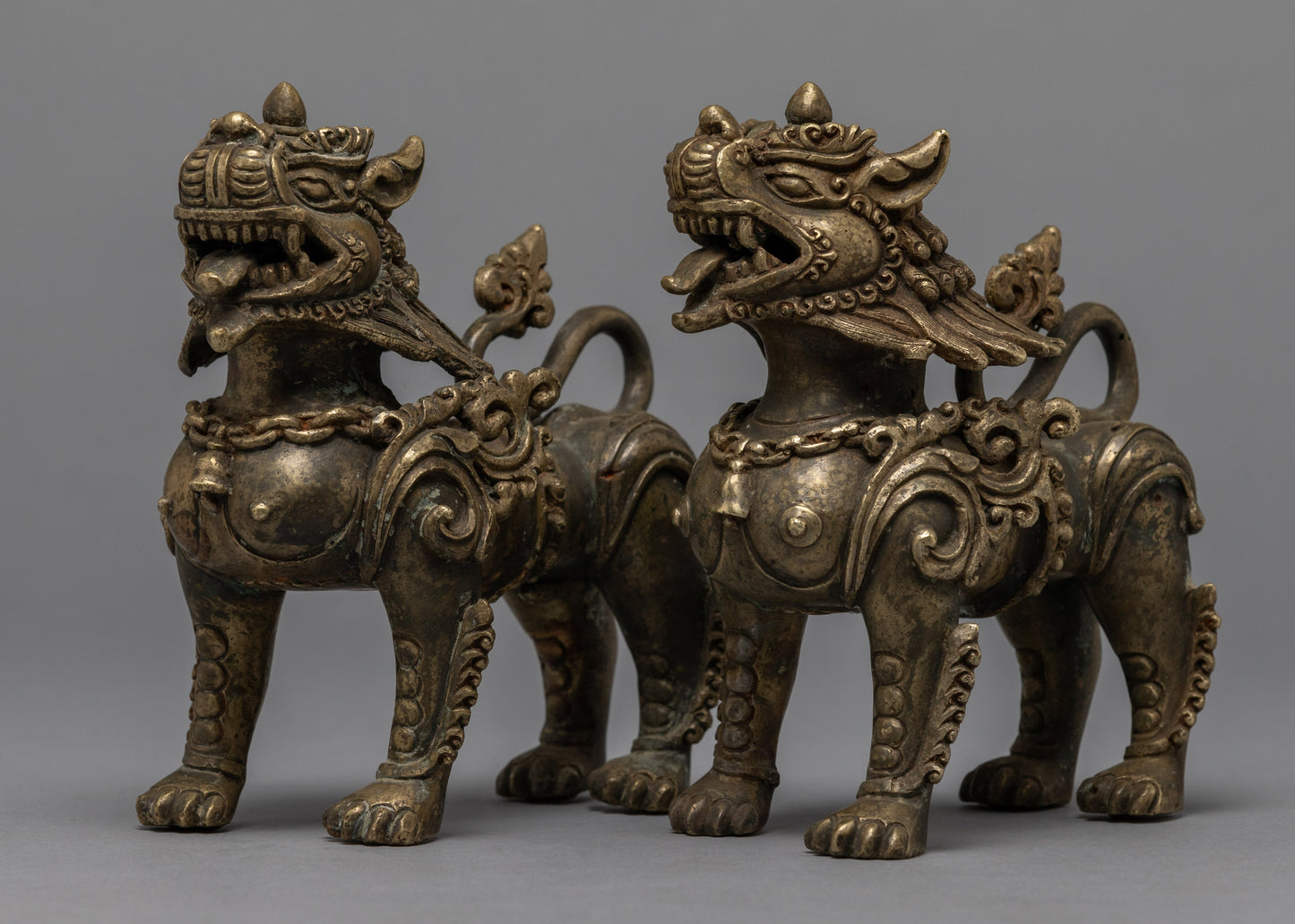 Handcrafted Traditional Lion Set | Tibetan Singa Set for Home Decor and Spiritual Gifts