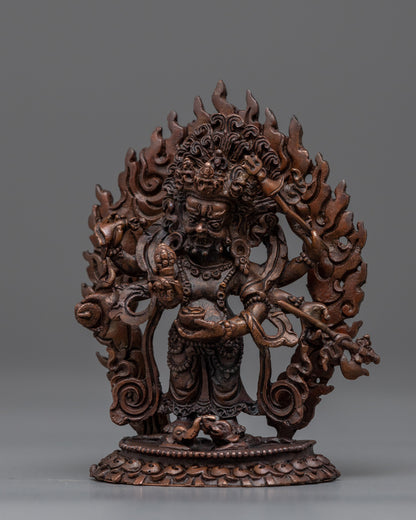 Himalayan Statue For White Mahakala Mantra Practice | Traditional Tibetan Buddhist Artcraft