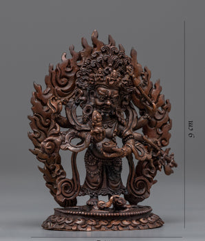 Himalayan Statue For White Mahakala Mantra Practice | Traditional Tibetan Buddhist Artcraft