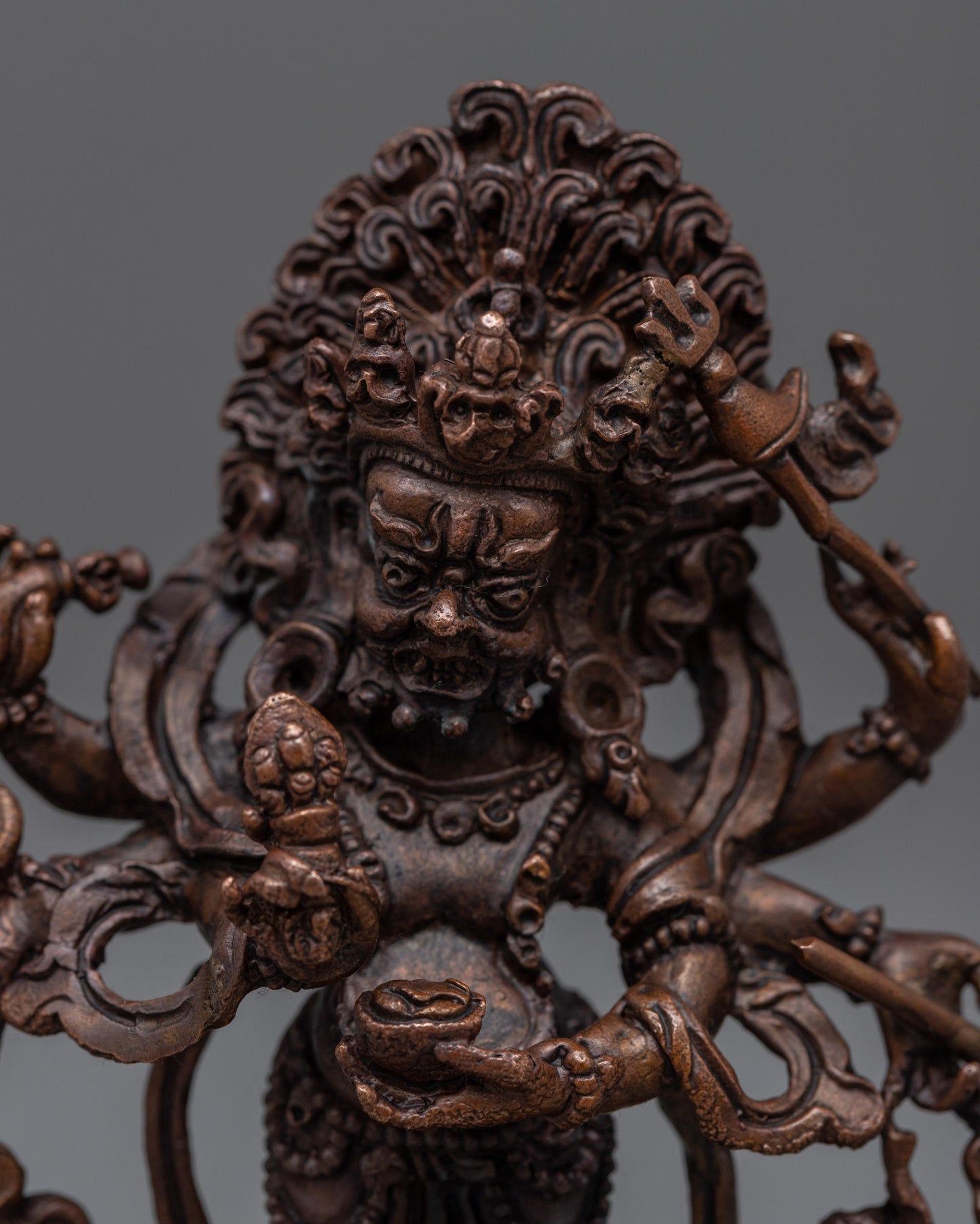 Himalayan Statue For White Mahakala Mantra Practice | Traditional Tibetan Buddhist Artcraft