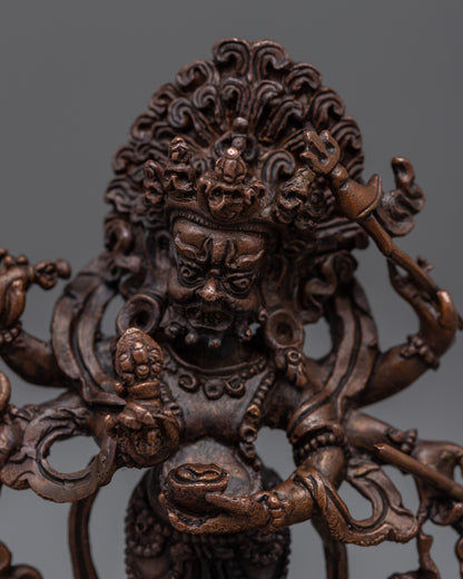 Himalayan Statue For White Mahakala Mantra Practice | Traditional Tibetan Buddhist Artcraft