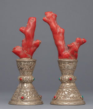 Red Coral Sculpture Stamp | Home Decor