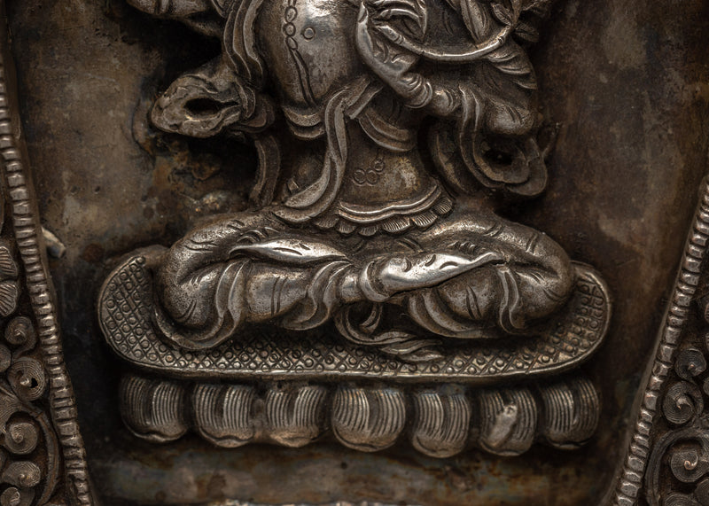 Tibetan Ghau Design For Home Decor | Silver Plated Box