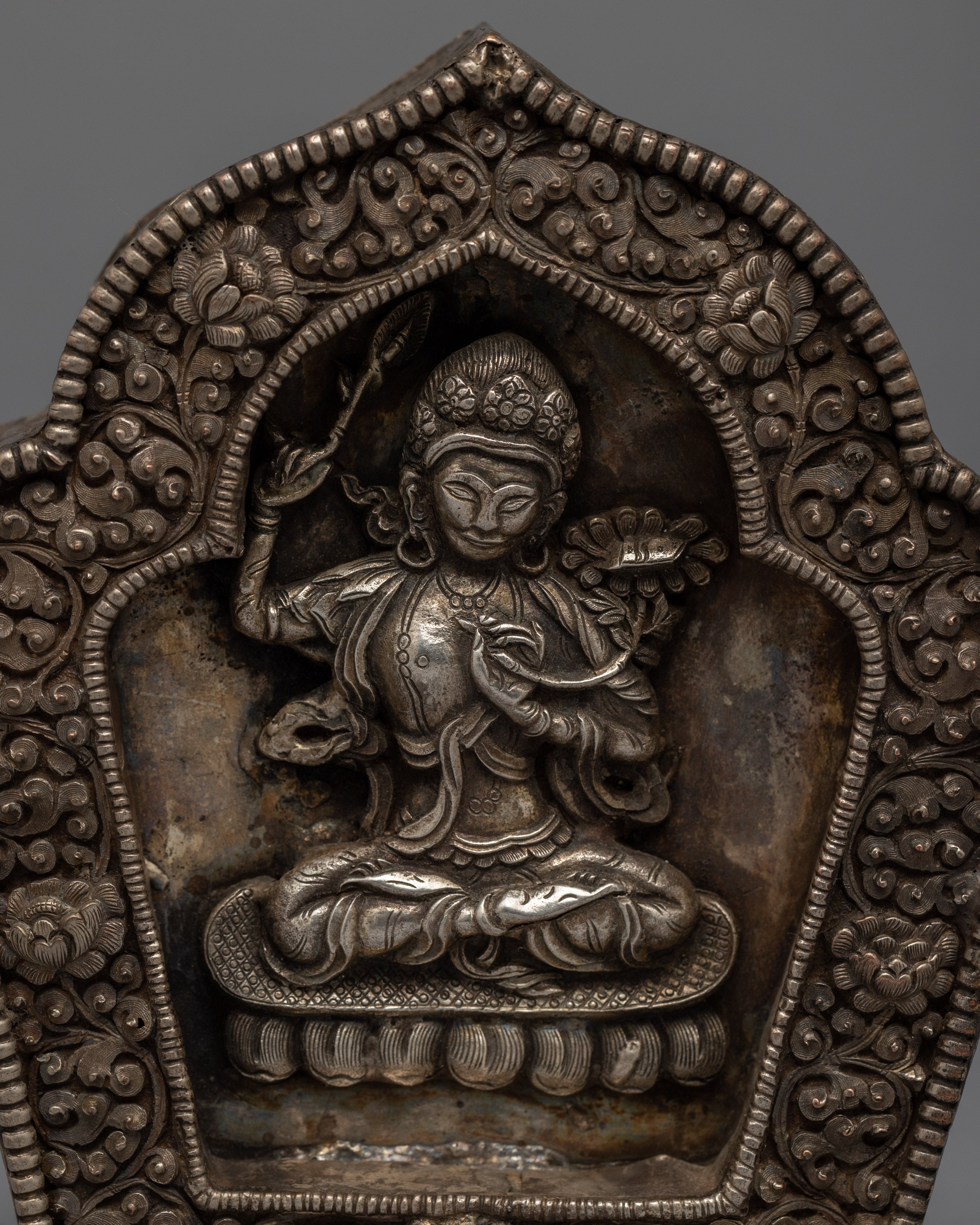 Tibetan Ghau Design For Home Decor | Silver Plated Box