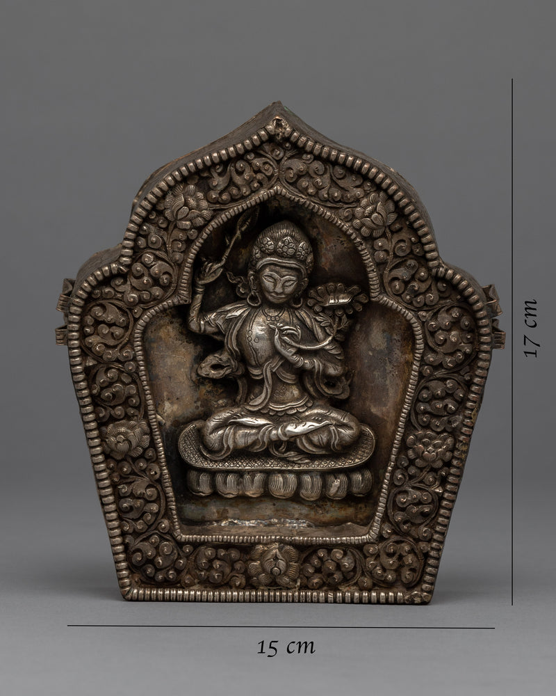 Tibetan Ghau Design For Home Decor | Silver Plated Box