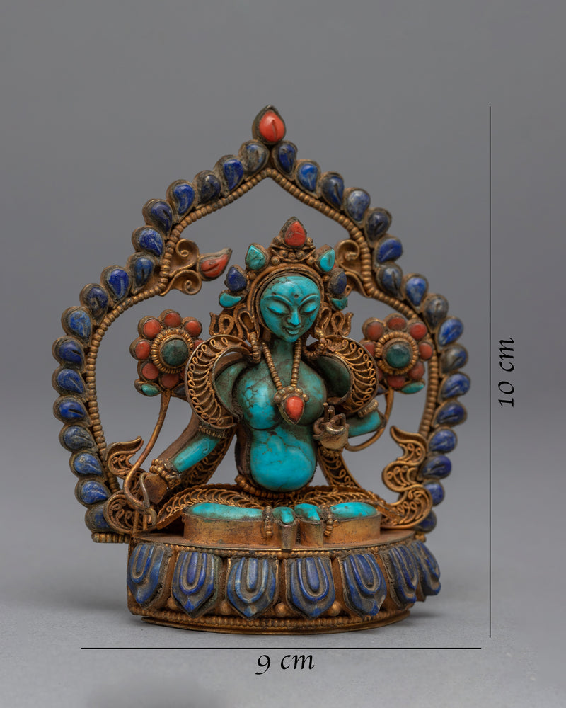 Green Tara Female Bodhisattva Statue | Himalayan Traditional Buddhist Statue