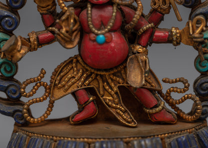 Six Armed Mahakala Statue | Traditional Buddhist Art