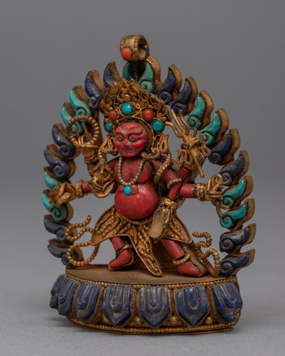 Six Armed Mahakala Statue | Traditional Buddhist Art