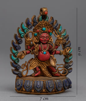 Six Armed Mahakala Statue | Traditional Buddhist Art