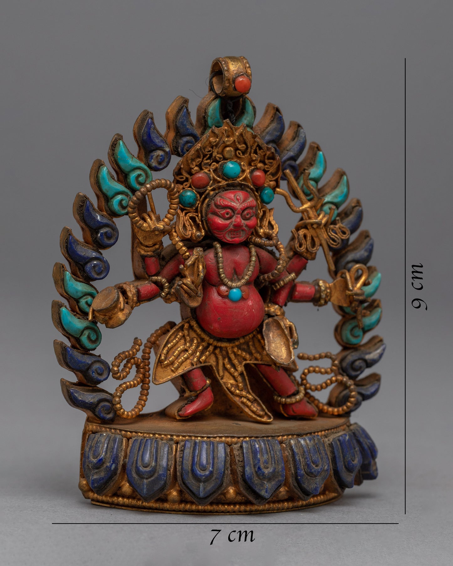 Six Armed Mahakala Statue | Traditional Buddhist Art