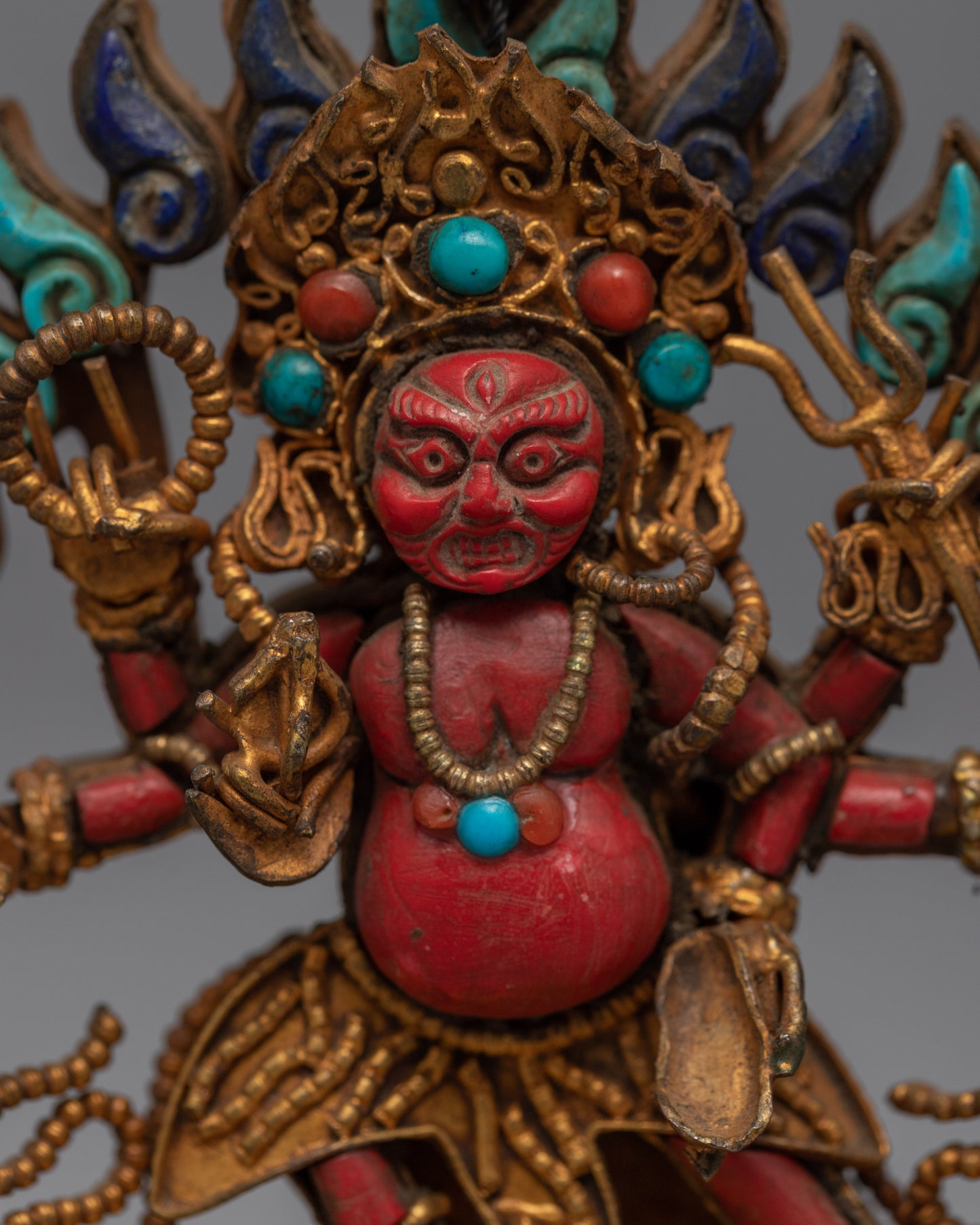 Six Armed Mahakala Statue | Traditional Buddhist Art