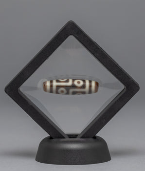 Display Tibetan Dzi Bead in Case | Buddhist Tibetan Dzi Bead