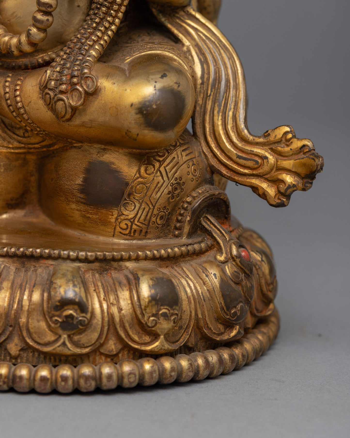 Gold plated Jambhala Statue | Traditional Handcrafted Buddhist Art