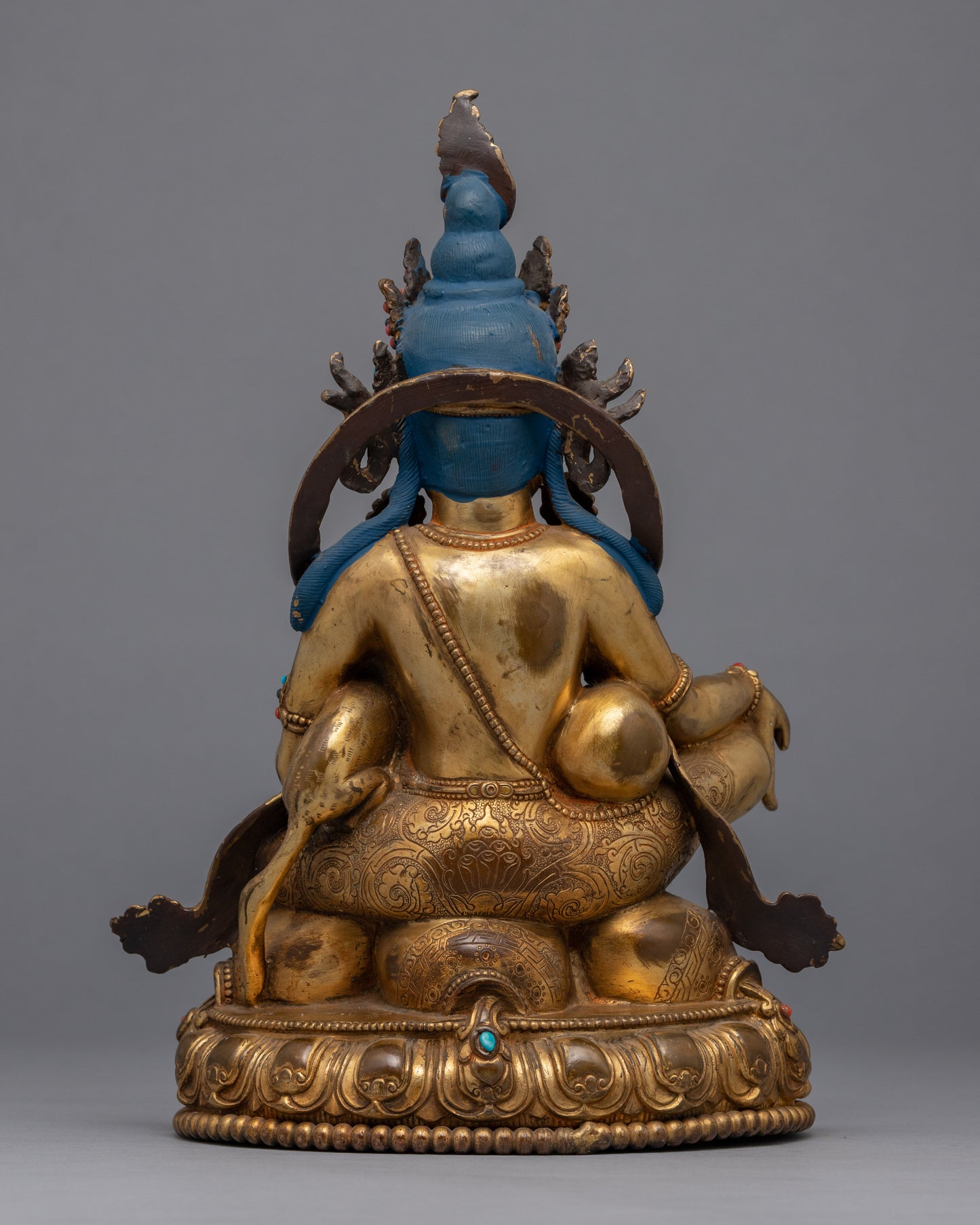 Gold plated Jambhala Statue | Traditional Handcrafted Buddhist Art