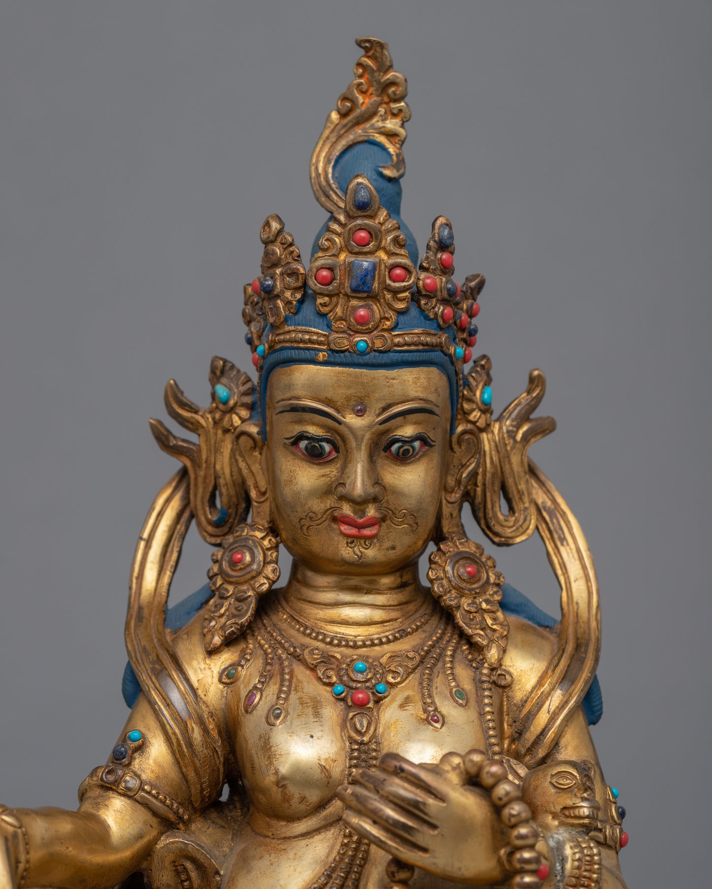 Gold plated Jambhala Statue | Traditional Handcrafted Buddhist Art