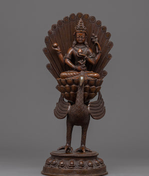 Traditional Copper Statue For Mahamayuri Mantra Practice 