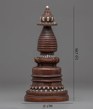 Silver Plated Stupa | Himalayan Art