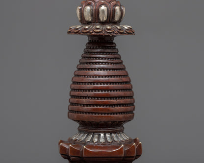 Silver Plated Stupa | Himalayan Art