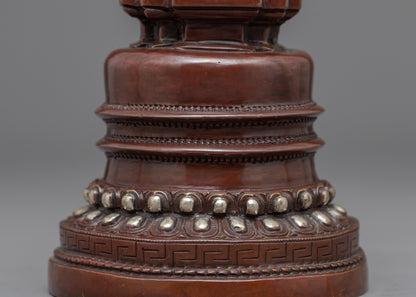 Silver Plated Stupa | Himalayan Art