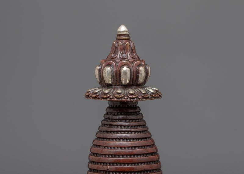 Silver Plated Stupa | Himalayan Art