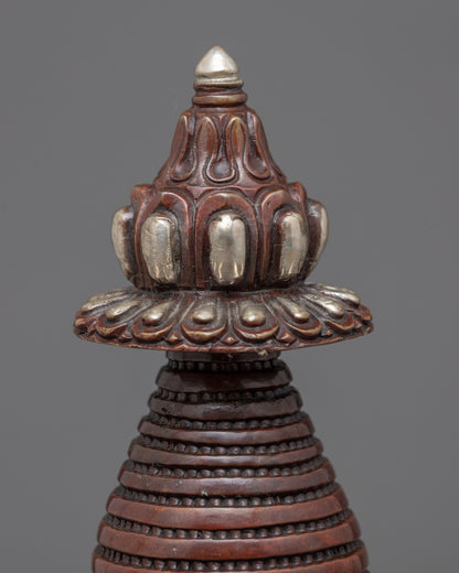 Silver Plated Stupa | Himalayan Art